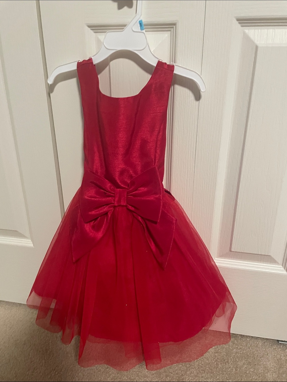Zunie Red Tulle Bow-Back Formal Dress